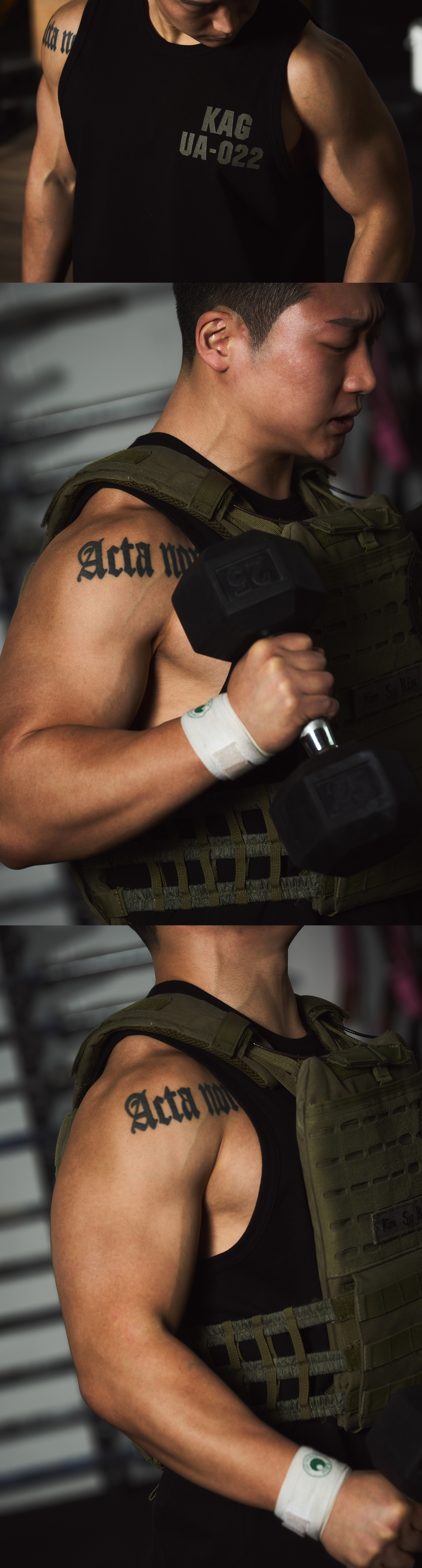 카키그라도 UA-022 세미오버핏 슬리브리스 상세이미지