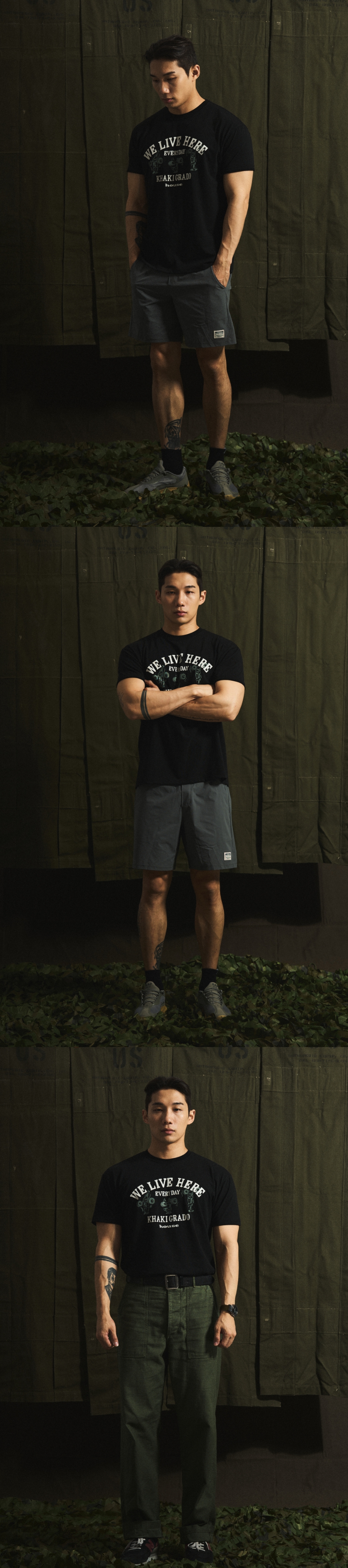 카키그라도 레귤러핏 리프팅하우스 티셔츠 상세이미지