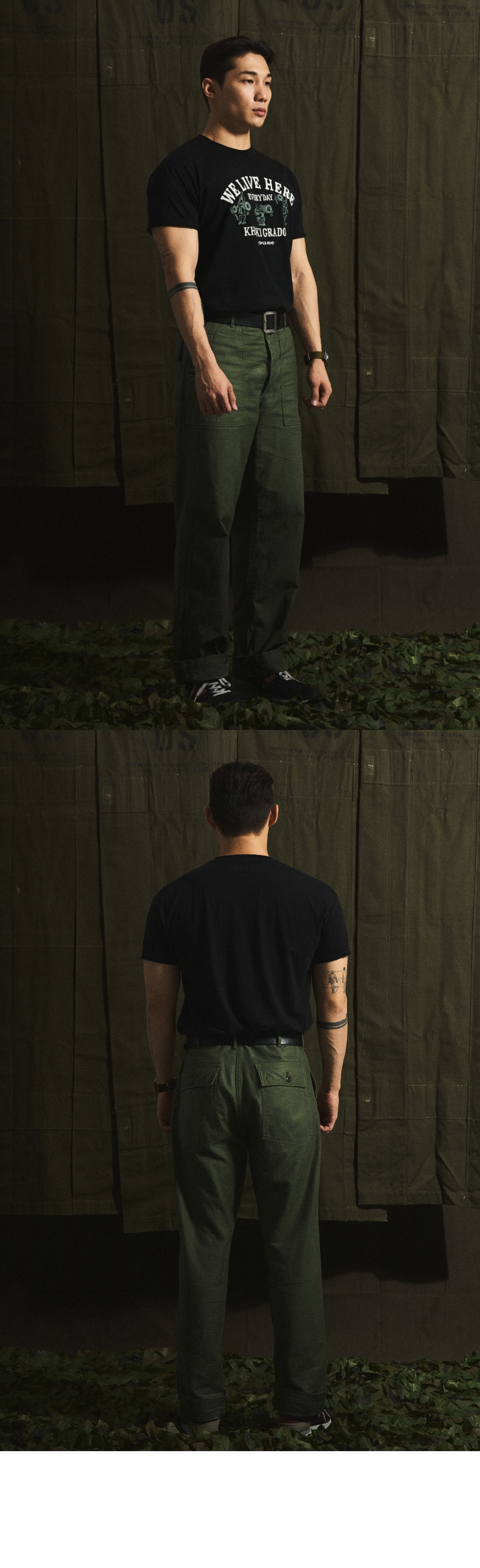카키그라도 레귤러핏 리프팅하우스 티셔츠 상세이미지